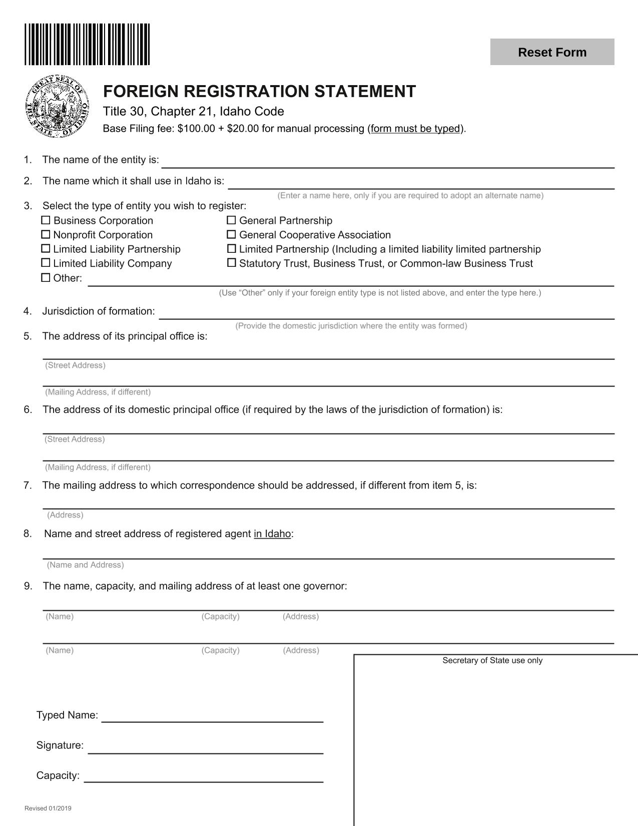 idaho-foreign-corporation-application-for-certificate-of-authority