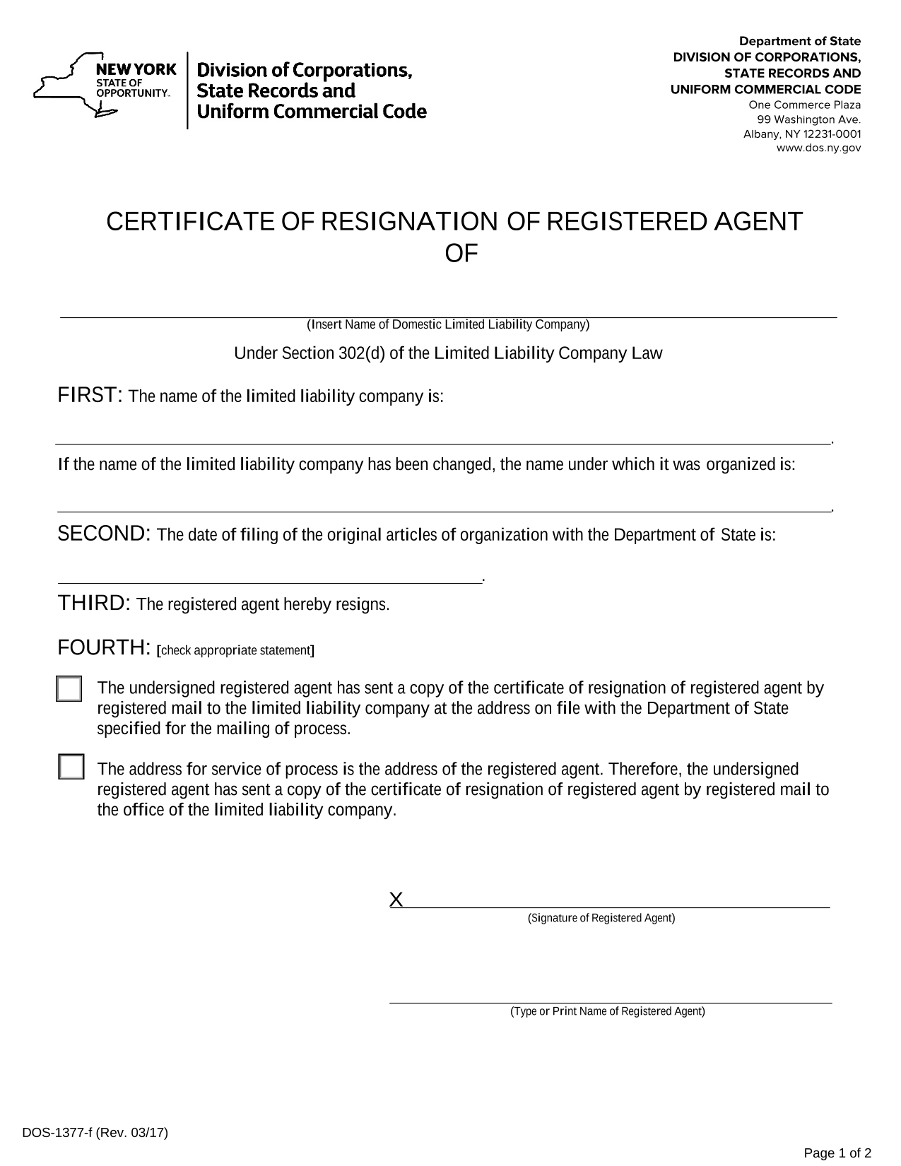 new-york-llc-certificate-of-resignation-of-registered-agent-
