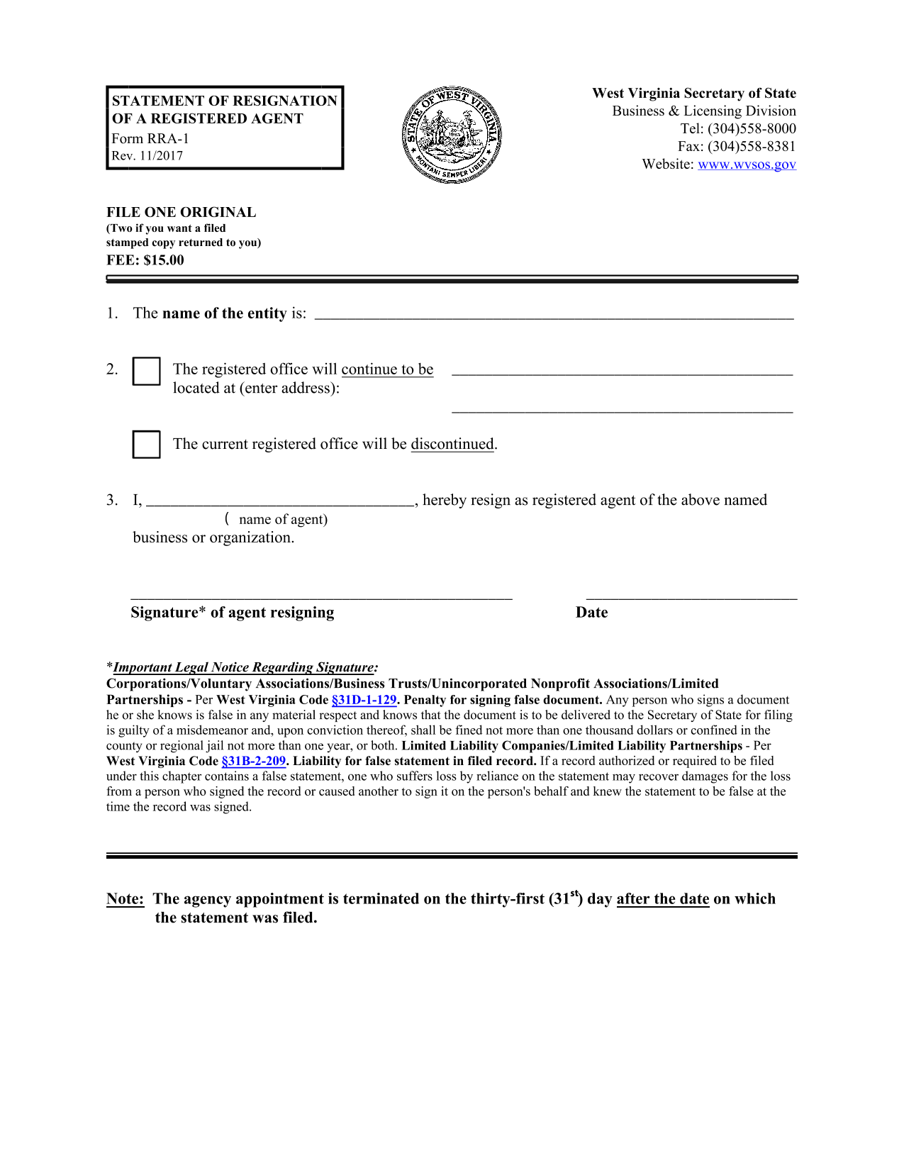 west-virginia-statement-of-resignation-of-a-registered-agent