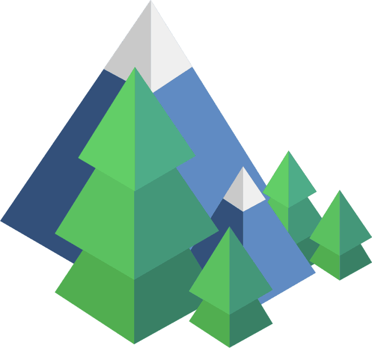 Geometric images of mountains and trees
