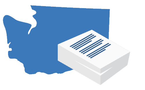 Washington map stack of documents