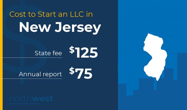 Start an LLC in New Jersey for $125 and pay your annual report fee of $75.