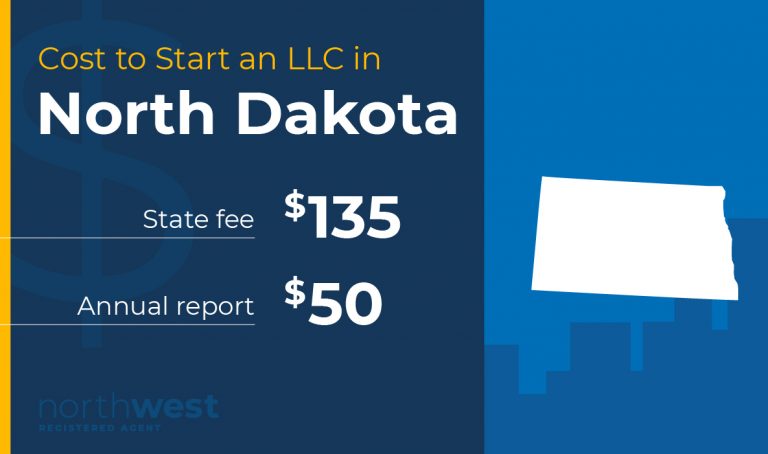 Start an LLC in North Dakota for $135. The Annual Report fee is $50.