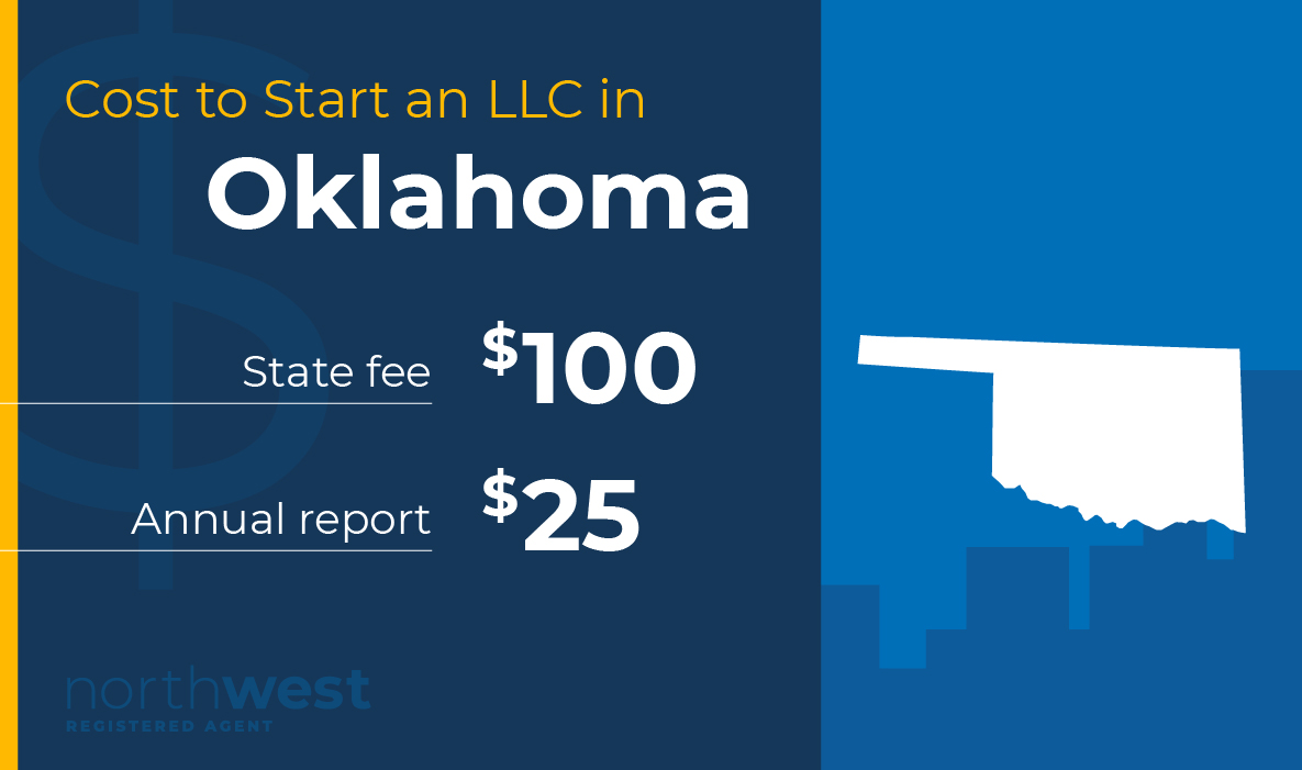 Start an LLC in Oklahoma for $100 and submit your annual report for $25.