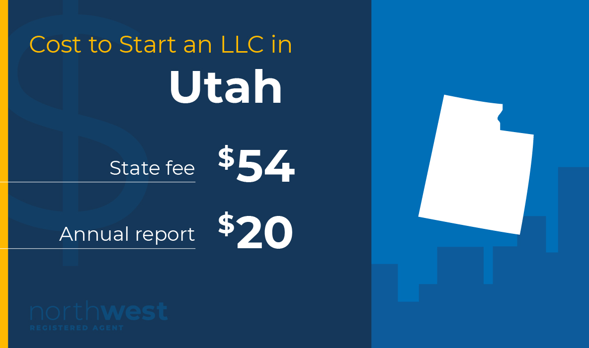 Start an LLC in Utah for $54. The Annual Report is $20.