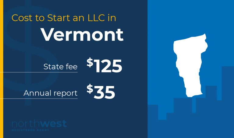 Start an LLC in Vermont for $125. The Annual Report will be $35.